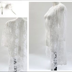 Vintage Lace Kimono, Floral Lace coverup